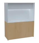 KUCH - CUBE 3 kuchyňka, bez vybavení, 1800x1480x600 mm, LED osvětlení, horní výklopné skříňky, javor