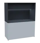 KUCH - CUBE 3 kuchyňka, bez vybavení, 1800x1480x600 mm, LED osvětlení, horní výklopné skříňky, bílá/