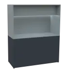 KUCH - CUBE 3 kuchyňka, bez vybavení, 1800x1480x600 mm, LED osvětlení, horní výklopné skříňky, antra