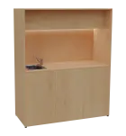 KUCH - CUBE 3 kuchyňka, vybavení - dřez + baterie, 1800x1480x600 mm, LED osvětlení, horní výklopné s