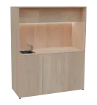 KUCH - CUBE 3 kuchyňka, vybavení - dřez + baterie, 1800x1480x600 mm, LED osvětlení, horní výklopné s