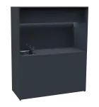 KUCH - CUBE 3 kuchyňka, vybavení - dřez + baterie, 1800x1480x600 mm, LED osvětlení, horní výklopné s