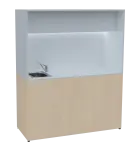 KUCH - CUBE 3 kuchyňka, vybavení - dřez + baterie, 1800x1480x600 mm, LED osvětlení, horní výklopné s