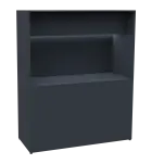 KUCH - CUBE 3 kuchyňka, lednice, 1800x1480x600 mm, LED osvětlení, horní výklopné skříňky, antracit