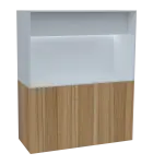 KUCH - CUBE 3 kuchyňka, lednice, 1800x1480x600 mm, LED osvětlení, horní výklopné skříňky, ořech svět