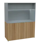 KUCH - CUBE 3 kuchyňka, lednice, 1800x1480x600 mm, LED osvětlení, horní výklopné skříňky, ořech svět