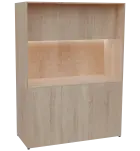 KUCH - CUBE PLUS 3 kuchyňka, bez vybavení, 2000x1480x600 mm, LED osvětlení, dvířka, dub bardolino