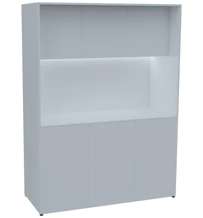 KUCH - CUBE PLUS 3 kuchyňka, bez vybavení, 2000x1480x600 mm, LED osvětlení, dvířka, bílá