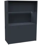 KUCH - CUBE PLUS 3 kuchyňka, bez vybavení, 2000x1480x600 mm, LED osvětlení, dvířka, antracit