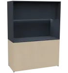 KUCH - CUBE PLUS 3 kuchyňka, bez vybavení, 2000x1480x600 mm, LED osvětlení, dvířka, bříza irská/antr
