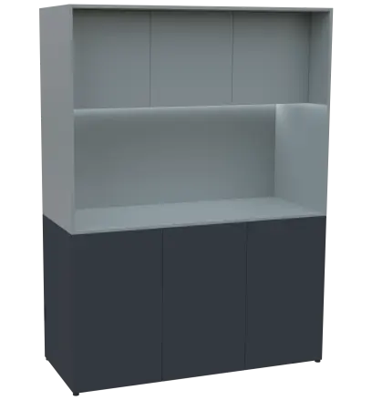 KUCH - CUBE PLUS 3 kuchyňka, bez vybavení, 2000x1480x600 mm, LED osvětlení, dvířka, antracit/šedá