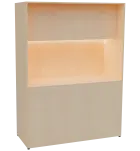 KUCH - CUBE PLUS 3 kuchyňka, lednice, 2000x1480x600 mm, LED osvětlení, dvířka, bříza irská