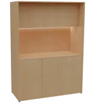 KUCH - CUBE PLUS 3 kuchyňka, lednice, 2000x1480x600 mm, LED osvětlení, dvířka, javor horský