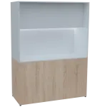 KUCH - CUBE PLUS 3 kuchyňka, lednice, 2000x1480x600 mm, LED osvětlení, dvířka, dub bardolino/bílá
