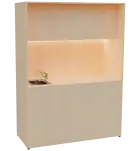 KUCH - CUBE PLUS 3 kuchyňka, vybavení - dřez + baterie + lednice, 2000x1480x600 mm, LED osvětlení, d