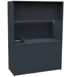 KUCH - CUBE PLUS 3 kuchyňka, vybavení - dřez + baterie + lednice, 2000x1480x600 mm, LED osvětlení, d