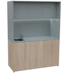 KUCH - CUBE PLUS 3 kuchyňka, vybavení - dřez + baterie + lednice, 2000x1480x600 mm, LED osvětlení, d