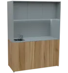 KUCH - CUBE PLUS 3 kuchyňka, vybavení - dřez + baterie + lednice, 2000x1480x600 mm, LED osvětlení, d