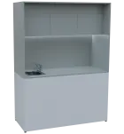 KUCH - CUBE PLUS 3 kuchyňka, vybavení - dřez + baterie + lednice, 2000x1480x600 mm, LED osvětlení, d