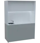 KUCH - CUBE PLUS 3 kuchyňka, vybavení - dřez + baterie + lednice, 2000x1480x600 mm, LED osvětlení, d