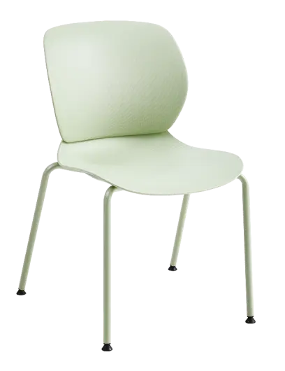 LEILA, židle plastová, pastelově zelinkavá