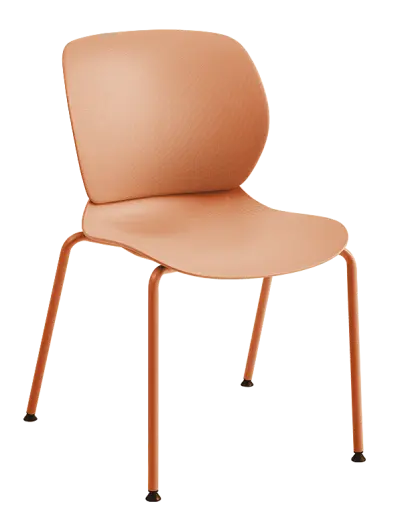 LEILA, židle plastová, cihlově oranžová