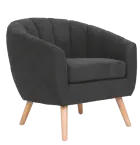 Amelie - 1, křeslo, dřevěné nohy přírodní, látka tmavě šedá