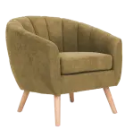 Amelie - 1, křeslo, dřevěné nohy přírodní, látka zlatohnědá