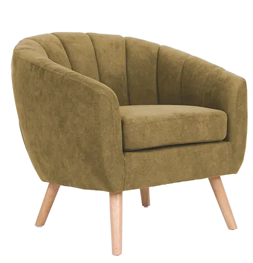 Amelie - 1, křeslo, dřevěné nohy přírodní, látka zlatohnědá