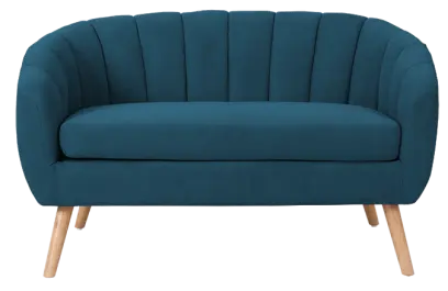 Amelie - 2, sedací souprava 2 místná, dřevěné nohy přírodní, látka modrá