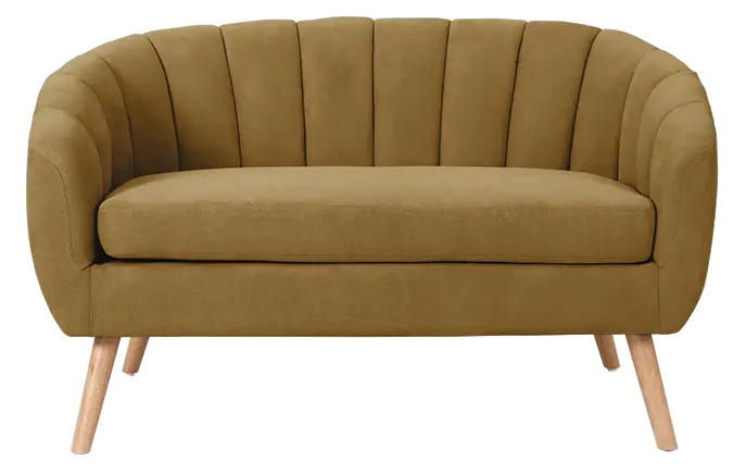 Amelie - 2, sedací souprava 2 místná, dřevěné nohy přírodní, látka zlatohnědá