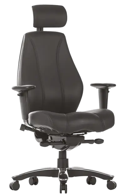 ALLDAY 200, kancelářská židle, nosnost 200 kg, 24 hod. provoz, kůže černá