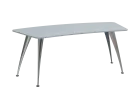 KUZ 200 stůl kancelářský, zaoblený, chromová podnož, šedá