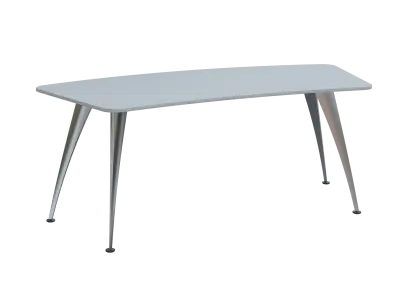 KUZ 200 stůl kancelářský, zaoblený, chromová podnož, šedá