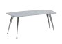 KUZ 200 stůl kancelářský, zaoblený, chromová podnož, šedá