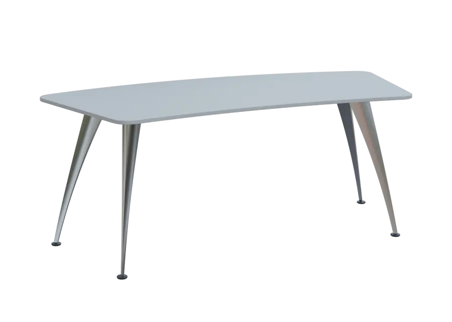 KUZ 200 stůl kancelářský, zaoblený, chromová podnož, šedá