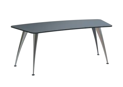 KUZ 200 stůl kancelářský, zaoblený, chromová podnož, antracit