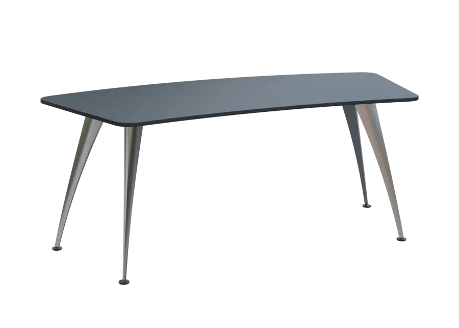 KUZ 200 stůl kancelářský, zaoblený, chromová podnož, antracit