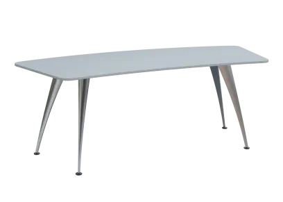 KUZ 220 stůl kancelářský, zaoblený, chromová podnož, šedá