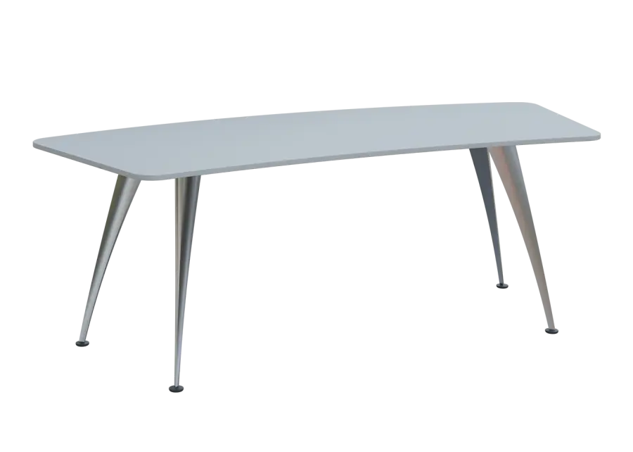 KUZ 220 stůl kancelářský, zaoblený, chromová podnož, šedá