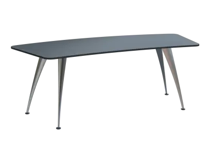 KUZ 220 stůl kancelářský, zaoblený, chromová podnož, antracit