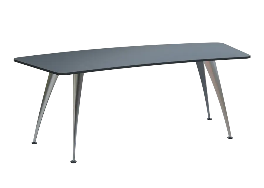 KUZ 220 stůl kancelářský, zaoblený, chromová podnož, antracit