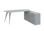 KUZR 18-20 P stůl rohový, provedení pravé, úložný prostor, chromová podnož, šedá
