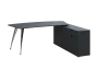KUZR 18-20 P stůl rohový, provedení pravé, úložný prostor, chromová podnož, antracit