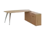 KUZR 18-20 P stůl rohový, provedení pravé, úložný prostor, chromová podnož, dub lite
