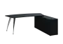 KUZR 18-20 P stůl rohový, provedení pravé, úložný prostor, chromová podnož, černá