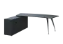KUZR 18-22 L stůl rohový, provedení levé, úložný prostor, chromová podnož, antracit