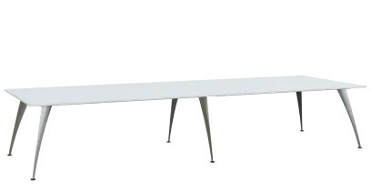 KUJ 14-40 stůl jednací, chromová podnož, bílá