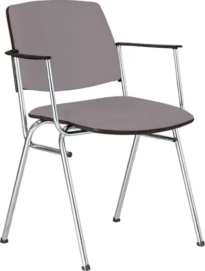 LUISA s područkami židle konferenční, koženka šedá