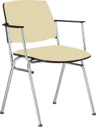 LUISA s područkami židle konferenční, koženka smetanová